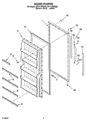 DOOR PARTS Diagram and Parts List for EV171NYMQ00  Whirlpool Freezer