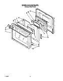 OVEN DOOR Diagram and Parts List for KEMI371TBL2  KitchenAid Microwave Oven Combo