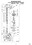 GEARCASE PARTS Diagram and Parts List for 7MLSQ8545PT0  Whirlpool Washer