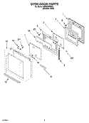 OVEN DOOR Diagram and Parts List for KDRP407HSS4  KitchenAid Range