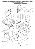 EVAPORATOR ICE CUTTER GRID AND WATER PARTS Diagram and Parts List for GI1500PHB5  Whirlpool Ice Maker