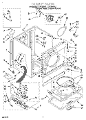 CABINET Diagram and Parts List for LGT6634DZ1  Whirlpool Dryer