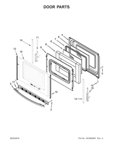 Door Parts Diagram and Parts List for WFG520S0FS0  Whirlpool Range