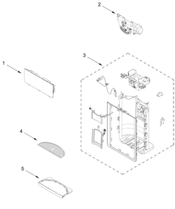 Dispenser Parts Diagram and Parts List for KRQC736RPS00  Whirlpool Refrigerator