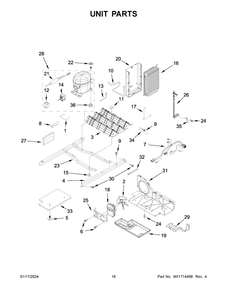 Unit Parts Diagram and Parts List for WRS315SNHM08  Whirlpool Refrigerator