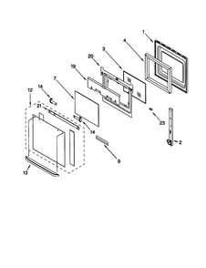 Oven Door Diagram and Parts List for KEBS107DBAL6  KitchenAid Wall Oven