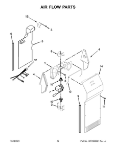 Air Flow Parts 1 Diagram and Parts List for WRS312SNHB05  Whirlpool Refrigerator