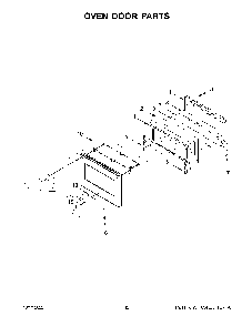 Oven Door Parts Diagram and Parts List for KFGC506JBK05  KitchenAid Range