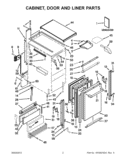 CABINET, DOOR AND LINER PARTS Diagram and Parts List for KUIO18NNXS2  KitchenAid Ice Maker