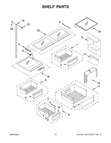 06 - Shelf Parts Diagram and Parts List for KBFN506ESS06  Whirlpool Refrigerator