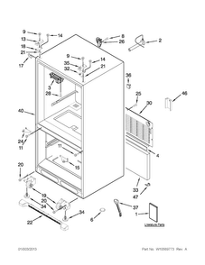 Cabinet Parts Diagram and Parts List for 10672013017  Kenmore Refrigerator