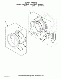 DOOR PARTS Diagram and Parts List for YWED97HEXW2  Whirlpool Dryer