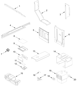 Air Flow Parts Diagram and Parts List for KMBT5011KSS02  Whirlpool Microwave