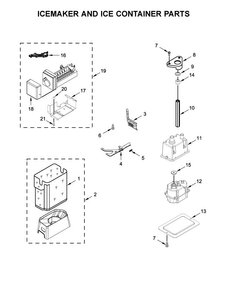 Icemaker And Ice Container Parts Diagram and Parts List for KBSD606ESS01  KitchenAid Refrigerator