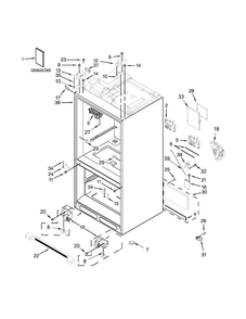 Cabinet Parts Diagram and Parts List for WRF736SDAW13  Whirlpool Refrigerator