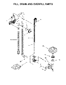 Fill, drain and overfill parts Diagram and Parts List for 66514549N711  Kenmore Dishwasher