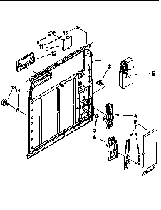 Inner Door Diagram and Parts List for DU9800XB0  Whirlpool Dishwasher