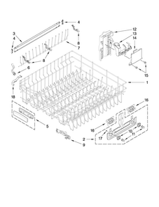 Upper Rack And Track Parts Diagram and Parts List for KUDS30IVSS4  KitchenAid Dishwasher