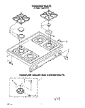 COOKTOP, COMPLETE SEALED GAS BURNER Diagram and Parts List for SF386PEWW4  Whirlpool Range