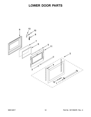 Part Location Diagram of W11156497 Whirlpool GLASS-DOOR