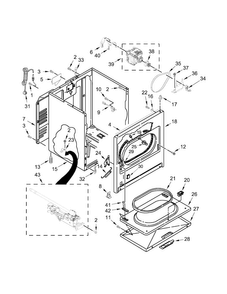 Cabinet Parts Diagram and Parts List for WGD4915EW2  Whirlpool Dryer