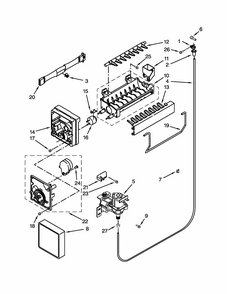 Icemaker Parts Diagram and Parts List for IK8RXDGMXS02  Whirlpool Refrigerator