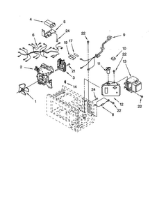 Oven Interior Diagram and Parts List for MT1100SHB0  Whirlpool Microwave