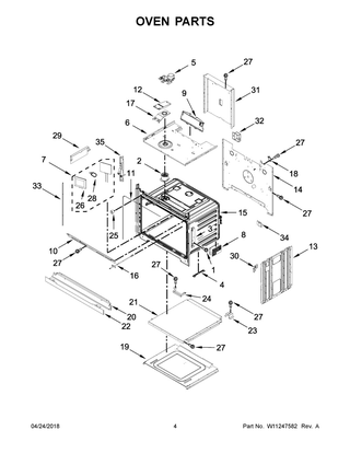 Oven Parts Diagram and Parts List for WOSA2EC0HZ01  Whirlpool Wall Oven