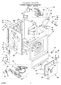 CABINET Diagram and Parts List for 3CGP2951BW0  Whirlpool Dryer