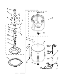 Basket And Tub Parts Diagram and Parts List for 7MWTW1800DM0  Whirlpool Washer