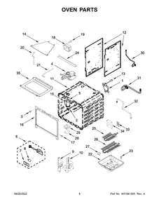 Oven Parts Diagram and Parts List for KFGC500JMB05  KitchenAid Range