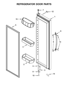 Refrigerator Door Parts Diagram and Parts List for WRS970CIDE00  Whirlpool Refrigerator