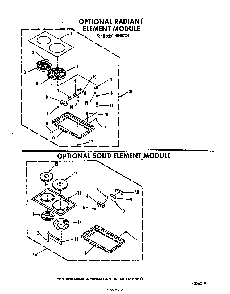 Radiant Element And Soild Elements Diagram and Parts List for N9457*4  Roper Range