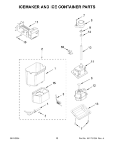 06 - Icemaker And Ice Container Parts Diagram and Parts List for JBSS48E22L01  Whirlpool Refrigerator