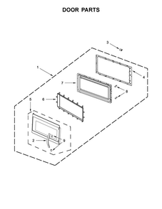 Door Parts Diagram and Parts List for KMHS120EBL3  KitchenAid Microwave
