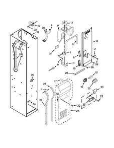 Freezer Liner And Air Flow Parts Diagram and Parts List for KSSC48FTS18  KitchenAid Refrigerator