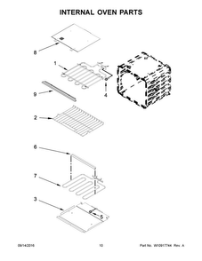 Internal Oven Parts Diagram and Parts List for KODT107ESS01  KitchenAid Wall Oven