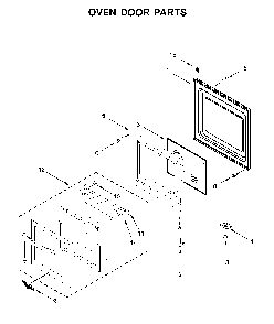 Oven door parts Diagram and Parts List for WOS11EM4EB02  Whirlpool Wall Oven