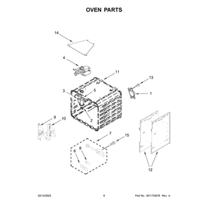 Oven Parts Diagram and Parts List for KFDC506JMB03  KitchenAid Range