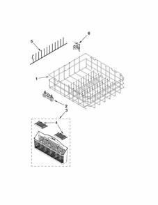 Lower Rack Parts Diagram and Parts List for 66513043K110  Kenmore Dishwasher