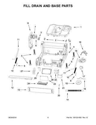 Fill Drain And Base Parts Diagram and Parts List for UDT555SAHP0  Whirlpool Microwave