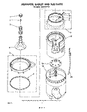AGITATOR, BASKET, TUB Diagram and Parts List for LA5000XPW4  Whirlpool Washer