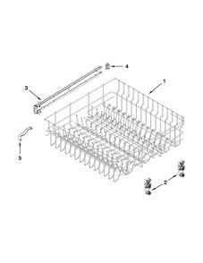 Upper Rack And Track Parts Diagram and Parts List for 66513272K114  Kenmore Dishwasher