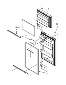 Door Parts Diagram and Parts List for W8RXNGMBD01  Whirlpool Refrigerator