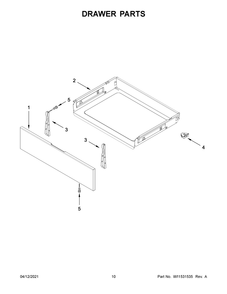Drawer Parts Diagram and Parts List for WFE505W0JS1  Whirlpool Range