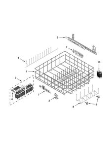 Lower Rack And Track Parts Diagram and Parts List for KDTE404DSS1  KitchenAid Dishwasher