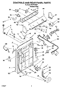 CONTROL AND REAR PANEL PARTS Diagram and Parts List for RAX7244PQ1  Roper Washer