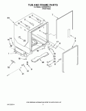 TUB AND FRAME PARTS Diagram and Parts List for KUDE60FVPA3  KitchenAid Dishwasher