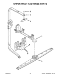 UPPER WASH AND RINSE PARTS Diagram and Parts List for 7WDT770PAYM4  Whirlpool Dishwasher
