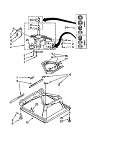 Machine Base Diagram and Parts List for 11021884001  Kenmore Washer
